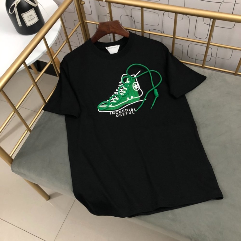 BottegaVenet Shoe Embroidery Black T-shirt